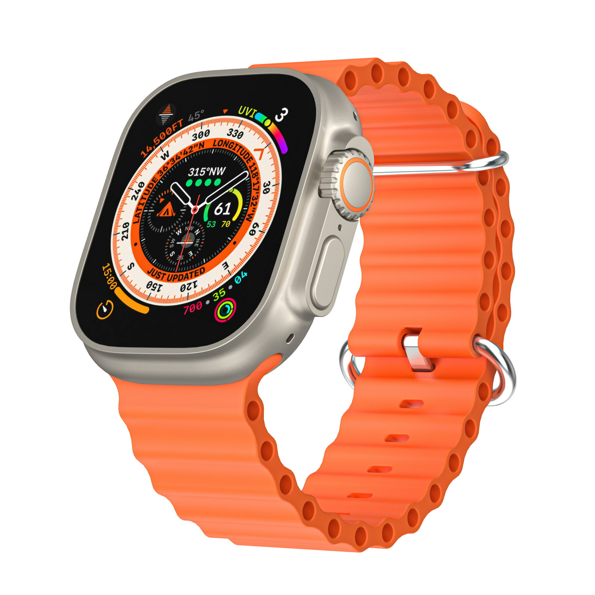 優樂悅~新款適用Apple Watch8代手表ultra海洋硅膠表帶iwatch 蘋果表帶