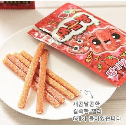 【首爾先生mrseoul】韓國 酸甜夾心 水果軟條糖 (草莓) 45G/一包 軟糖 QQ條