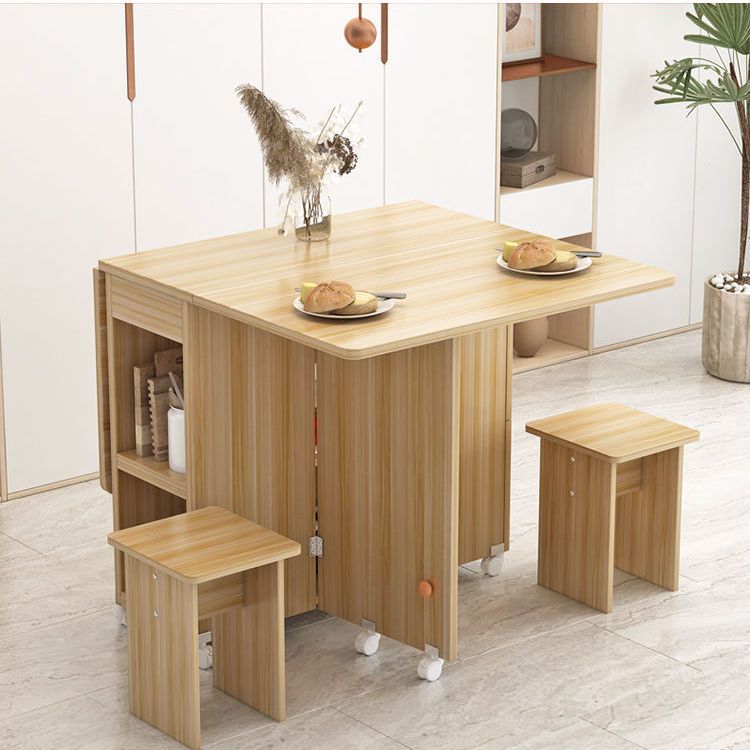 折疊餐桌家用小戶型多功能一桌四椅長方形可移動折疊簡易吃飯桌子