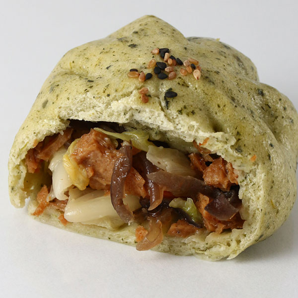 裕毛屋【素高麗菜包】(奶素) 菠菜面皮 包子