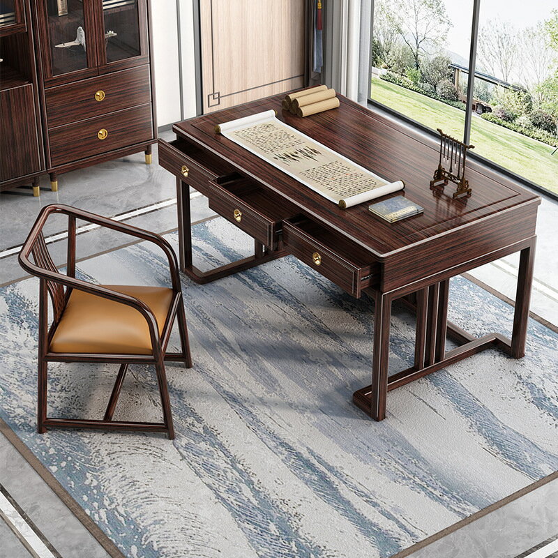 新式實木書桌辦公桌書房具套裝組合電腦桌書法桌