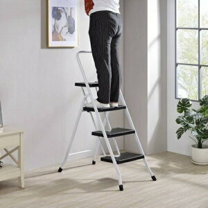 （DIY創意生活大師 ）4階梯椅 黑、白 折合階梯椅 打掃 台灣製 階梯 墊腳梯 踏梯 樓梯 (48x80x118)cm