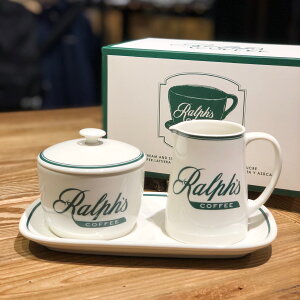 美國百分百【Ralph Lauren】Ralphs Coff 咖啡店 RL 奶精糖罐托盤組 調味罐 餐具 收納 AV46