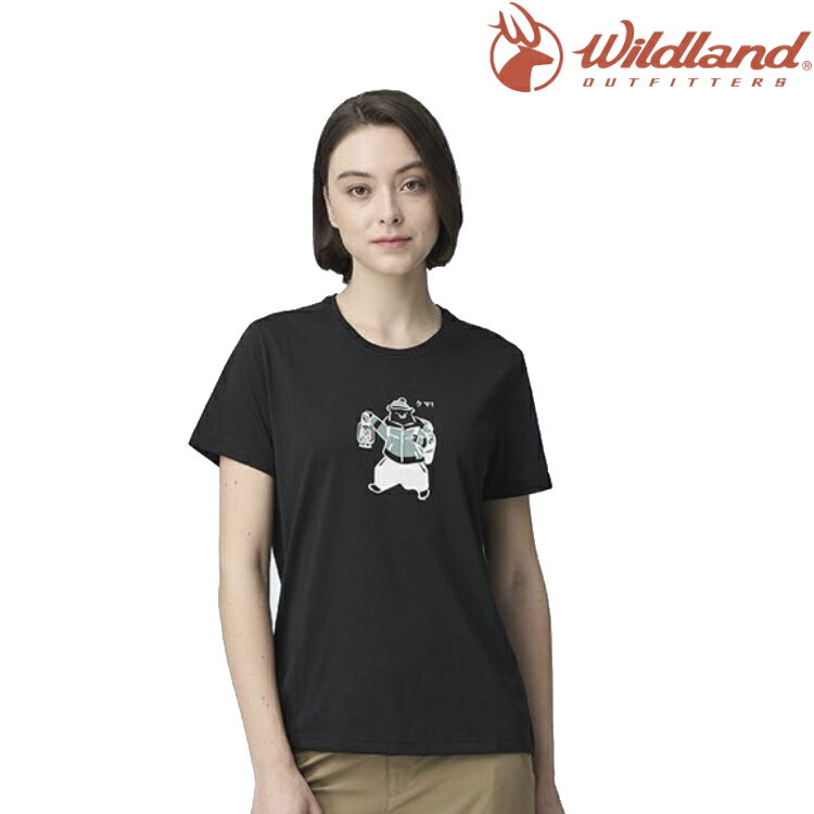 荒野 Wildland 中性款 Wildland探險熊機能T-直筒 / 排汗圓領短袖 0B21603 148 皇室黑