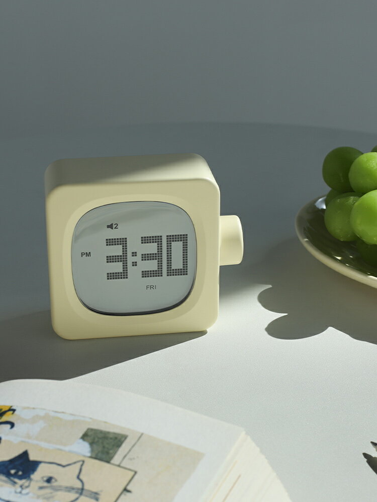 MUID智能方塊小鬧鐘簡約帶夜燈學生專用計時兩用學習靜音電子時鐘