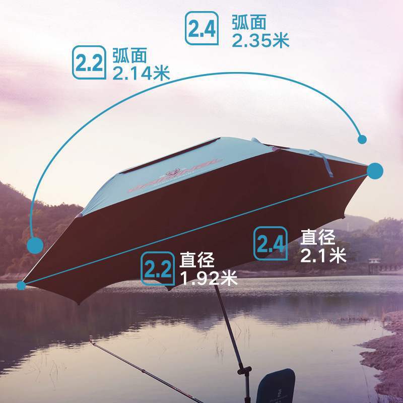 新款智飛釣魚傘2.22.4米防曬防紫外線防雨黑膠遮陽萬向戶外釣傘