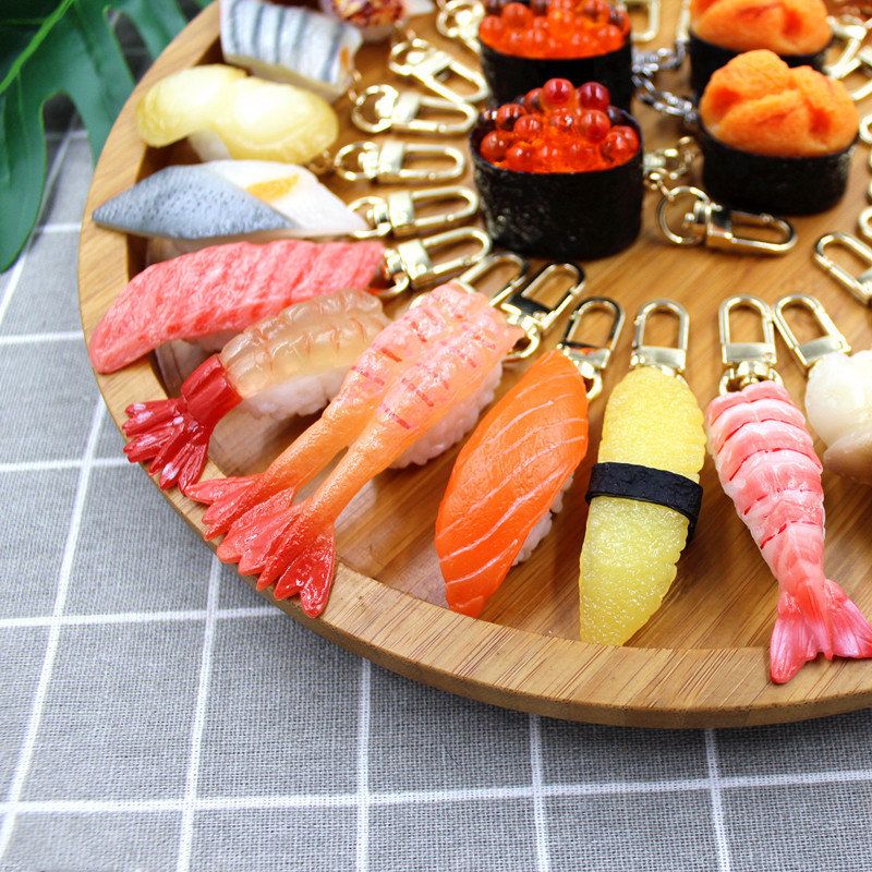 仿真食物掛件日式三文魚壽司鑰匙扣創意包包掛件