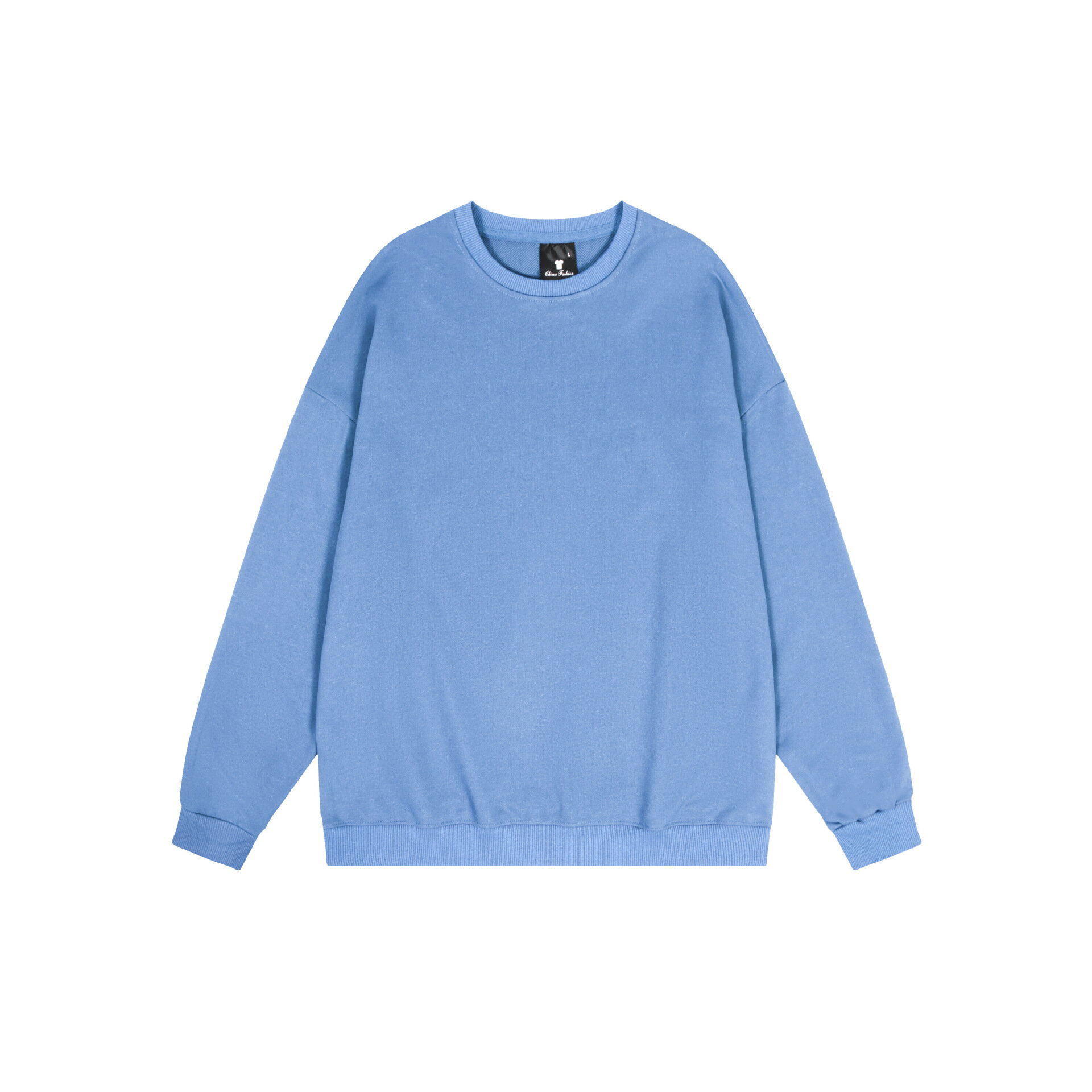 【喜挖】純色圓領斜紋T恤上衣全滌綸男女款長袖潮 0