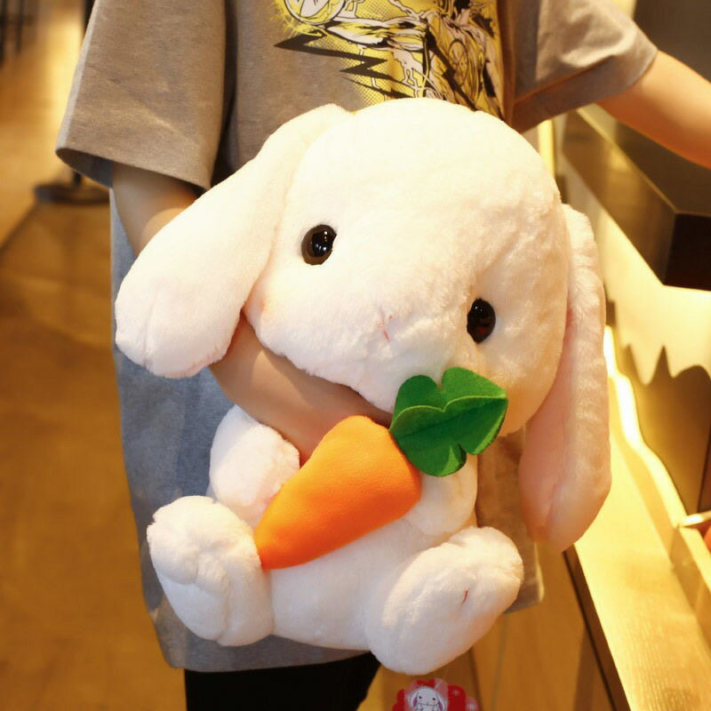 毛絨玩具長耳朵兔子蘿卜小白兔公仔抱枕大號可愛布娃娃一件代發