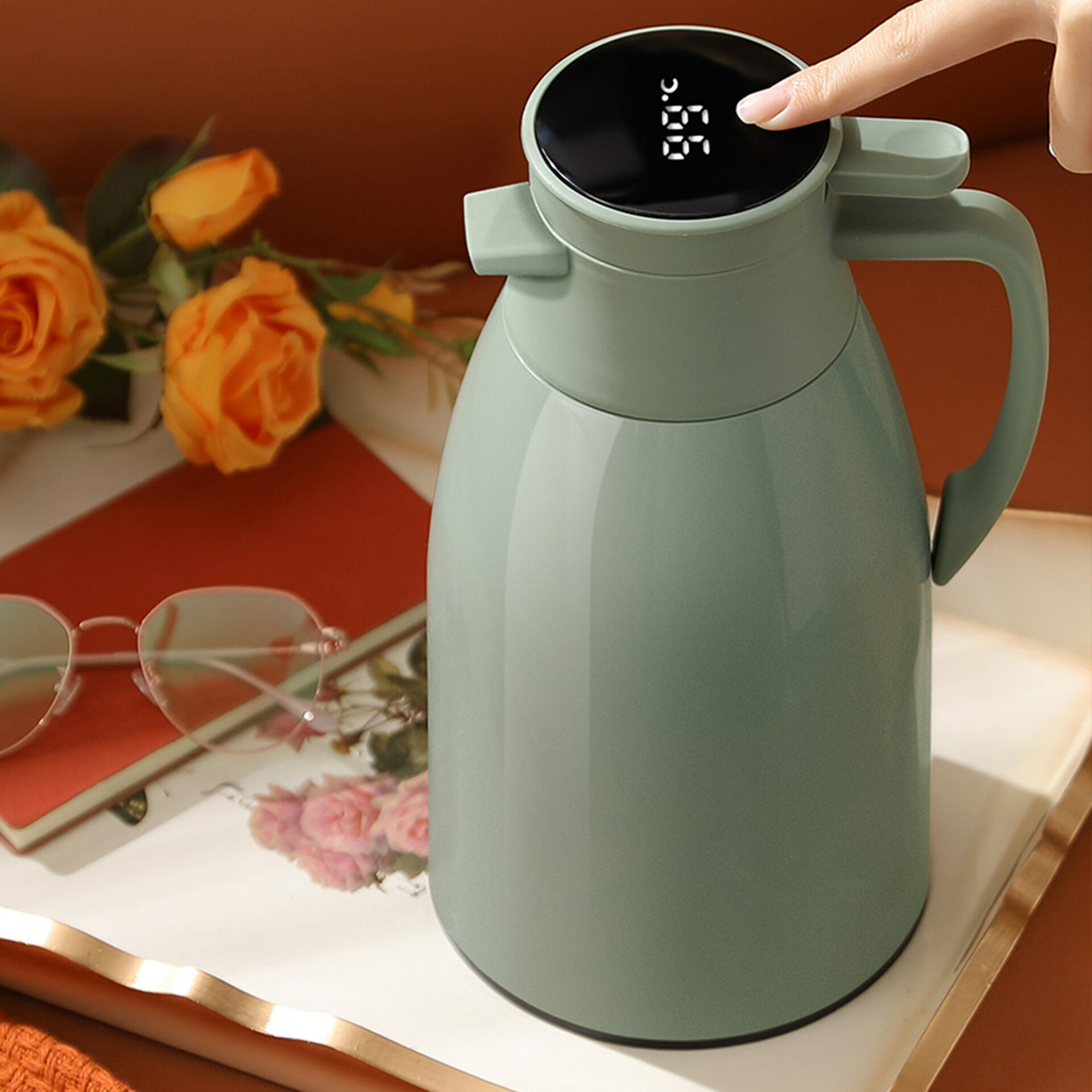 溫顯熱水壺咖啡壺保溫壺家用大容量保溫水壺暖壺熱水瓶防塵保溫瓶 全館免運