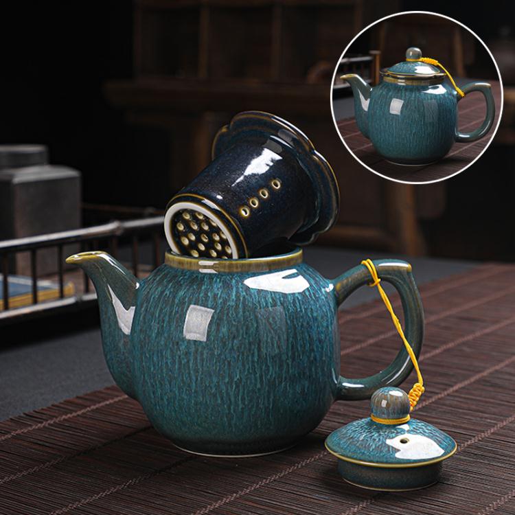 茶壺 茶壺陶瓷過濾窯變單壺大號容量家用帶內膽功夫茶具泡茶器杯子套裝
