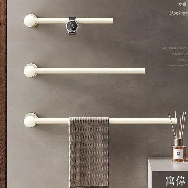 毛巾架 浴室置物架 浴巾架 浴室毛巾架 無痕貼毛巾架 毛巾桿 無痕毛巾架 加厚新款簡約輕奢風格衛生間毛巾架墻上免打孔浴室