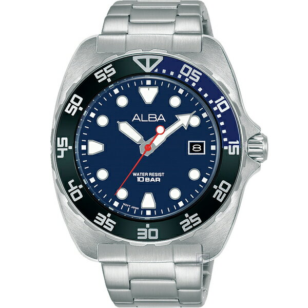ALBA 雅柏錶 潛水風格潮流腕錶 VJ42-X317B(AS9M91X1)-41mm-藍面鋼帶【刷卡回饋 分期0利率】【APP下單4%點數回饋】