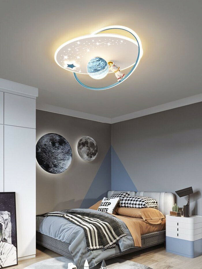 宇航員吸頂燈 星空造型吸頂燈 兒童房護眼吸頂燈 110V吸頂燈 臥室燈 房間燈 護眼燈具