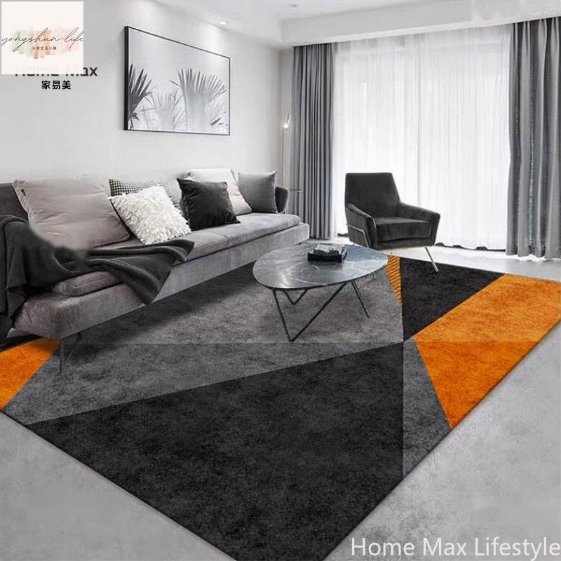 北歐ins風幾何地毯 客廳沙發毯 簡約現代臥室 滿鋪房間床邊地毯 大面積地墊地毯