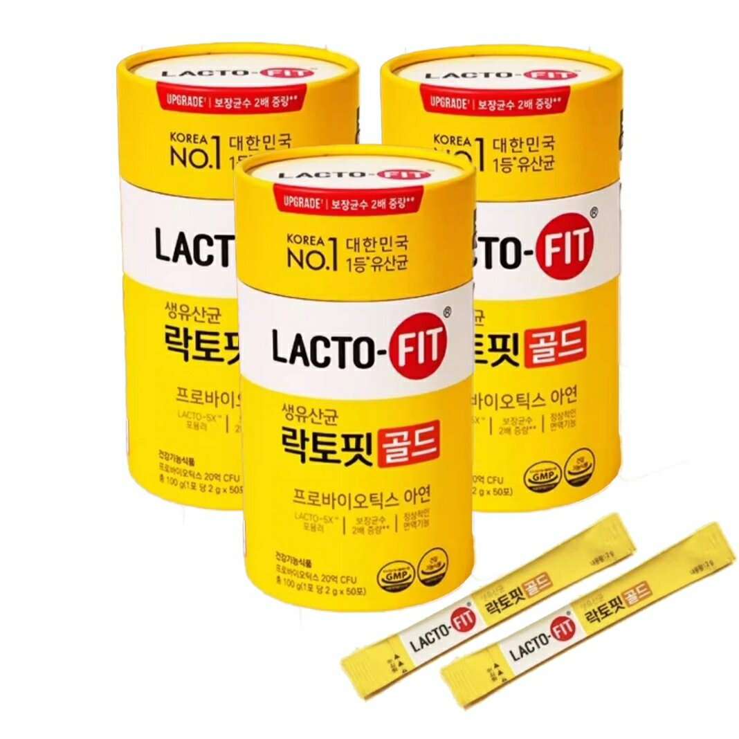 【韓國熱賣台灣現貨即期品】鍾根堂 LACTO-FIT 最新5X升級版加鋅益生菌2g*50pcs(3罐)