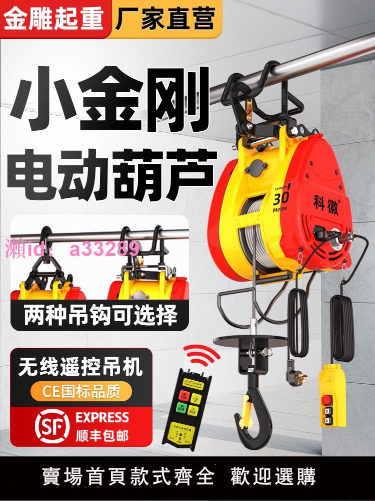 小金剛電動葫蘆220v小型吊機家用遙控升降便攜式微型電葫蘆卷揚機