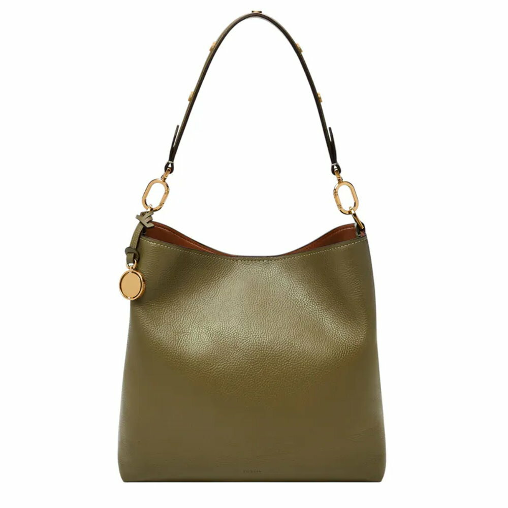 送禮首選 ★ 【FOSSIL】Jessie 真皮肩背水桶包 -綠色 ZB11003316【 美國時尚品牌 】 附防塵袋+提袋【全館滿額折價★FOSSIL全系列包夾送美妝蛋】 女神手袋