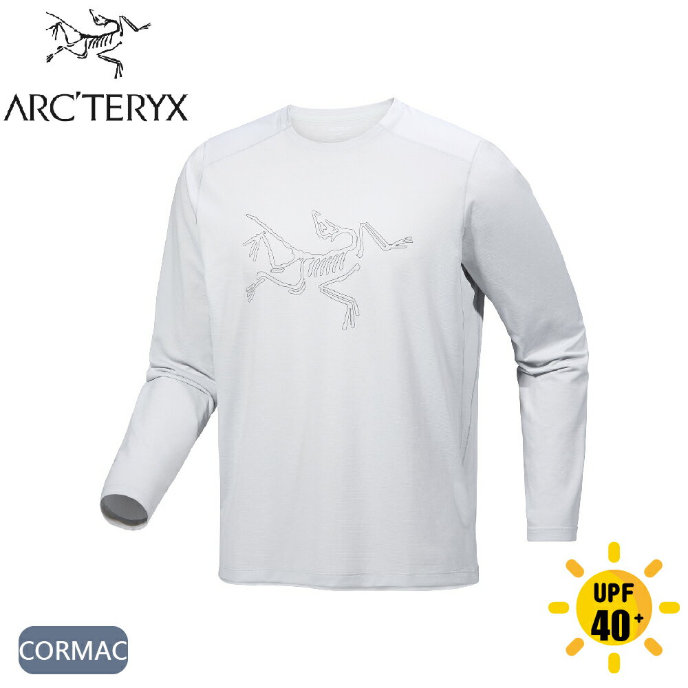 【ARC'TERYX 始祖鳥 男 Cormac Logo 快乾長袖圓領衫《沉靜雜灰/太空灰》】X000008452/運動衫