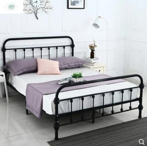 簡約床 鐵架床雙人床1.5米鐵床單人床1.2米歐式鐵藝床出租房床簡約現代 全館85折起 JD