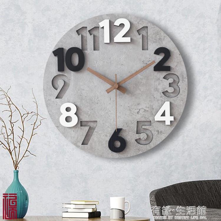 簡約現代家用鐘錶牆上藝術靜音大氣輕奢掛鐘客廳時尚掛錶創意時鐘 【年終特惠】