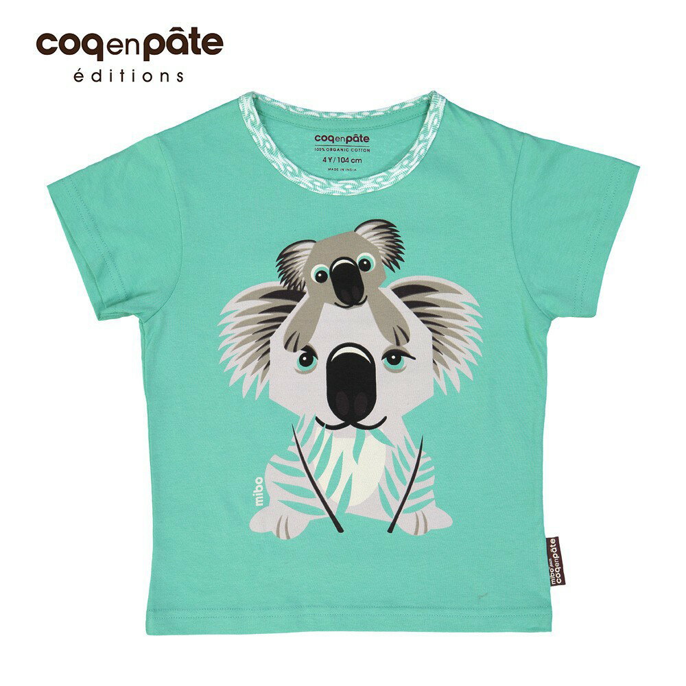 【COQENPATE】法國有機棉童趣 短袖 T-SHIRT - 無尾熊