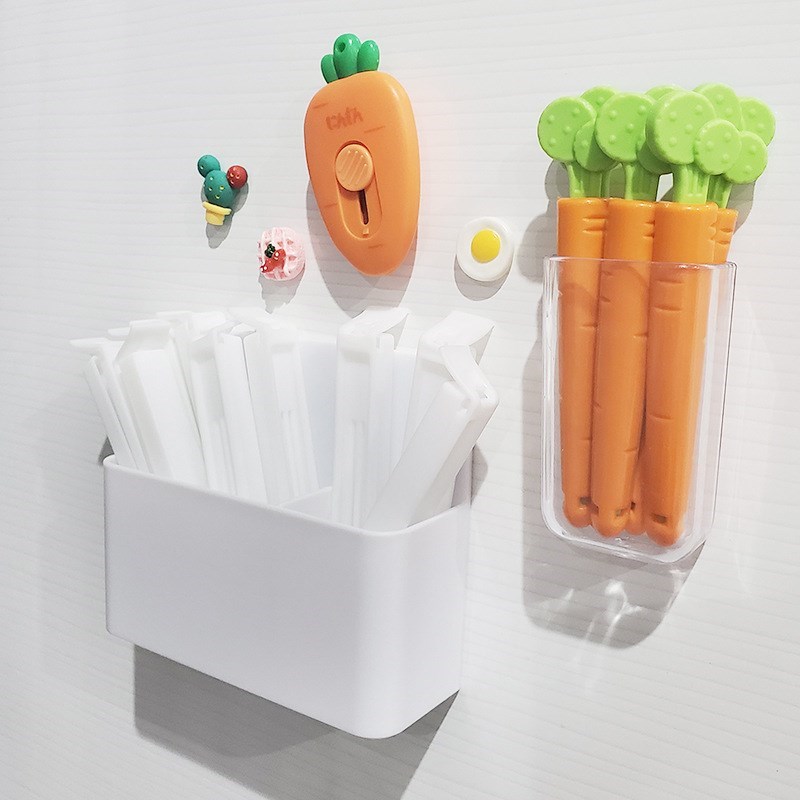 胡蘿卜封口夾冰箱貼收納盒密封器磁貼磁性個性創意北歐ins置物架