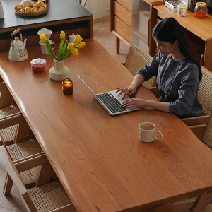 餐桌 凡屋家具北歐實木大板桌莫比恩餐桌日式家用島臺飯桌書房辦公桌
