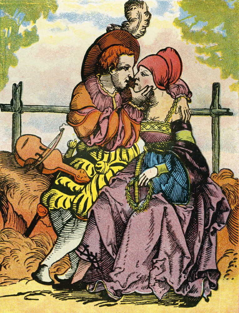 Posterazzi The Lovers After A 16th Century Woodcut From Illustrierte Sittengeschichte Vom 5668