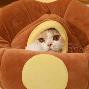 楓林宜居 貓窩創意卡通飛船造型 寵物窩冬天保暖 深度睡眠逗貓橢圓形隧道窩