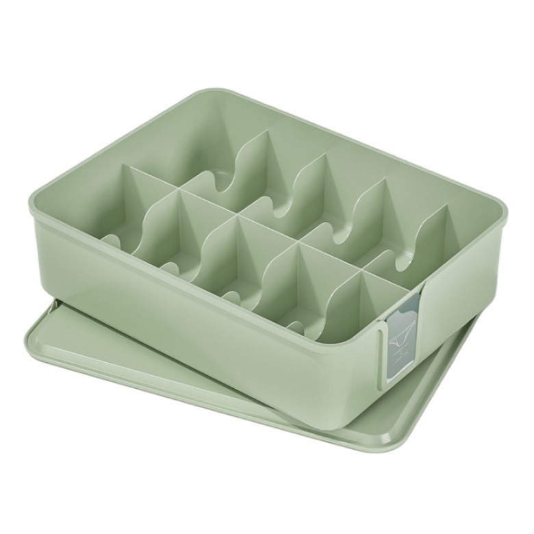  附蓋U型分格衣物整理盒-10格(綠色) [大買家]