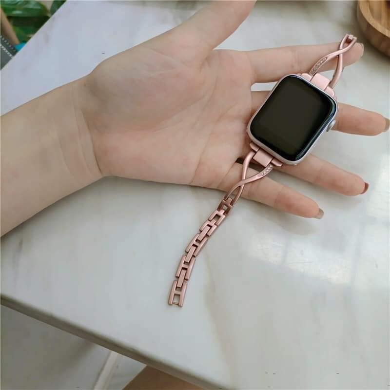 精緻鑽 細鍊交叉APPLE WATCH錶帶