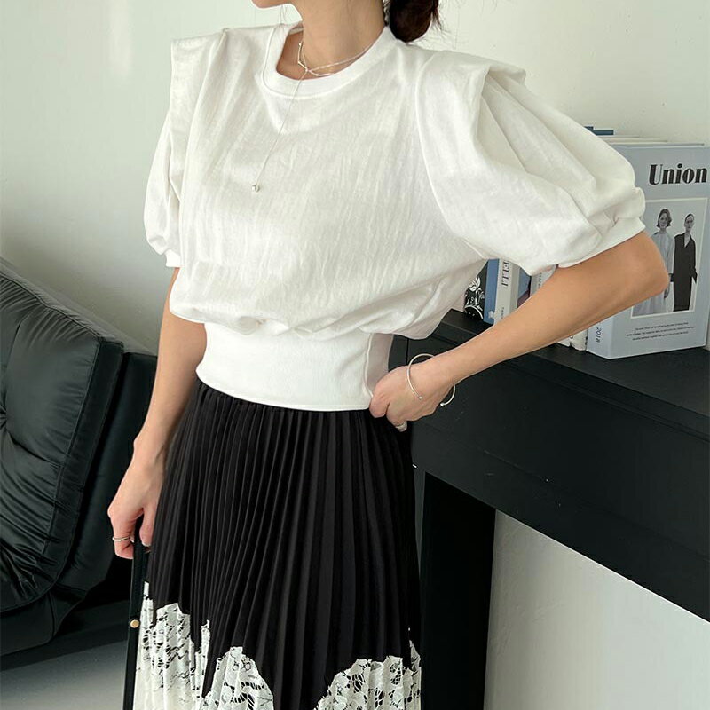 ANNAS 正韓拼接蕾絲百褶裙 百折裙 黑白撞色長裙 韓國裙子 精緻重工設計感 婚禮穿搭 8