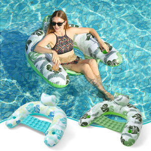 漂浮床 充氣浮板 水上漂浮床 水上浮毯漂浮墊充氣浮排游泳床躺椅浮床吊床浮墊泳池浮床海上玩具『FY00104』