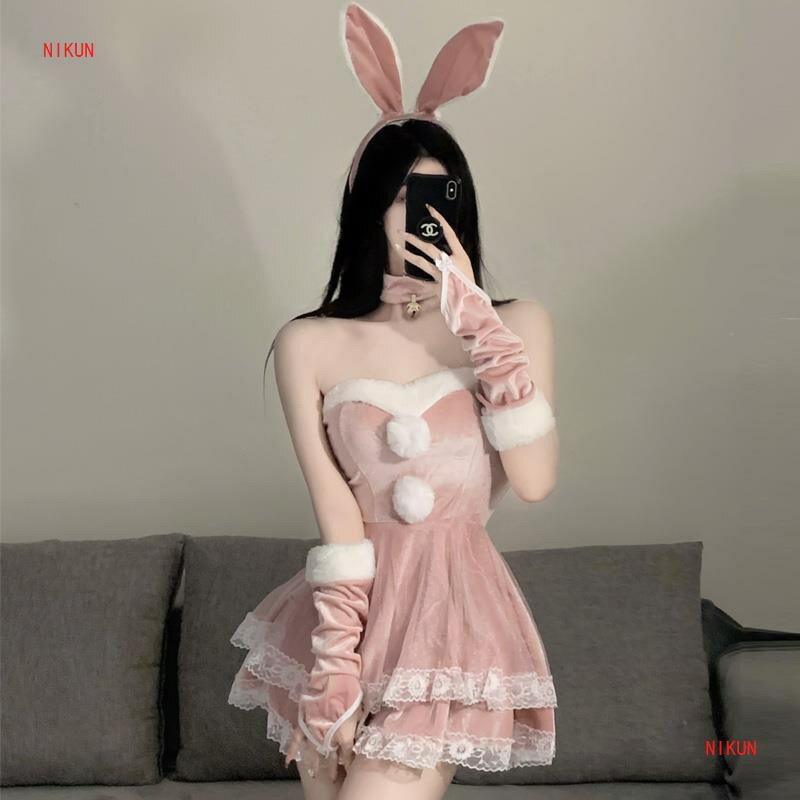 聖誕用品 公司貨 免運 開發票 萬聖節夜場派對套裝制服兔女郎cos兔子裝新年麋鹿聖誕裝 快速出貨 交換禮物 聖誕禮品