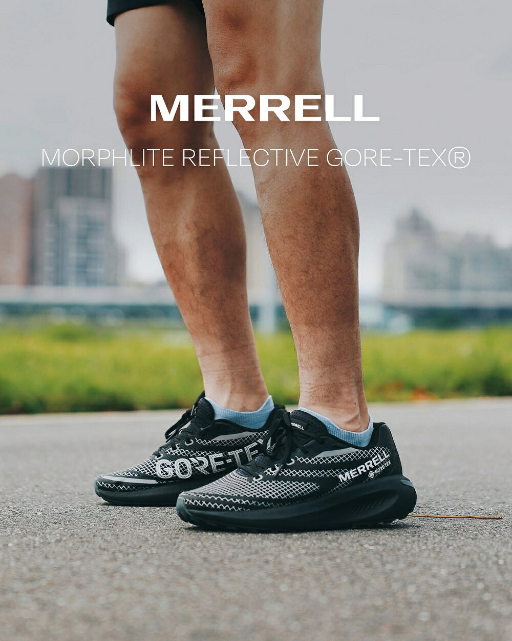MERRELL(男)MORPHLITE REFLECTIVE GTX防水運動健行越野慢跑鞋 男鞋-黑色 6