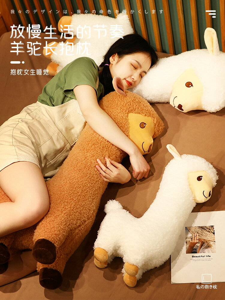 羊駝抱枕動物可愛兒童男女孩女生睡覺INS風少女心靠枕靠墊床上軟