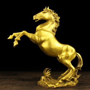 純黃銅馬擺件生肖馬到成功家居風水裝飾工藝辦公室客廳立馬發財