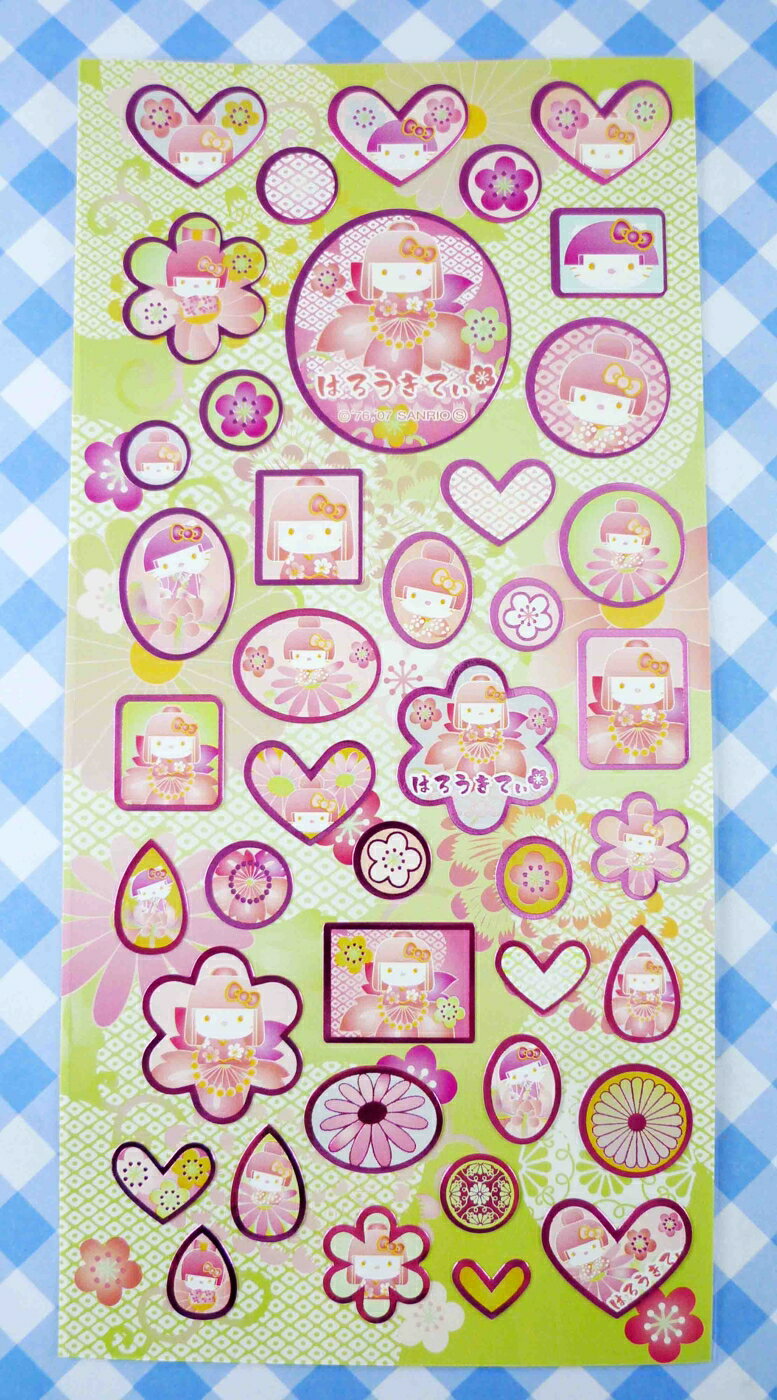 【震撼精品百貨】Hello Kitty 凱蒂貓 KITTY貼紙-和風綠 震撼日式精品百貨
