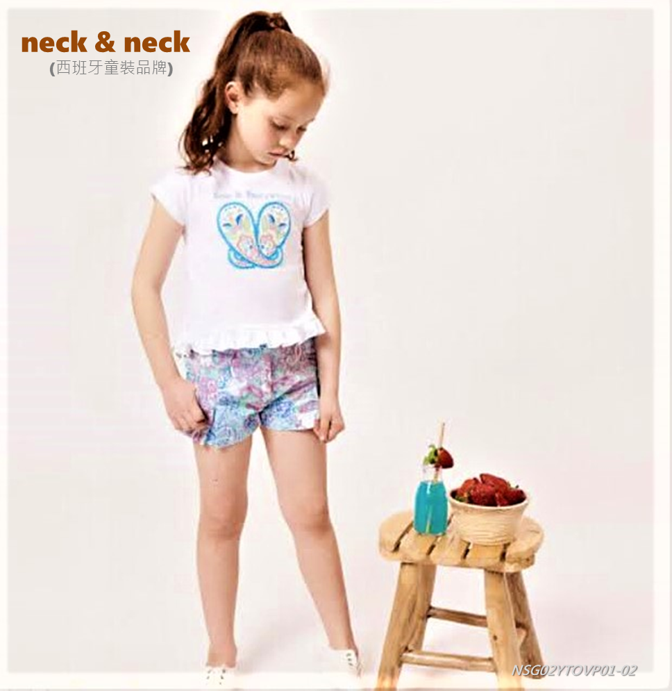 [歐洲進口] neck&neck, 女童T-Shirt, 精緻質感細膩設計, 百搭款, 身高85/92公分, 現貨唯一