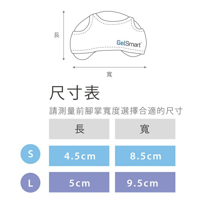 矽膠前掌減壓舒緩墊(升級版)-1雙 【GelSmart吉斯邁】SI-BC161F 7