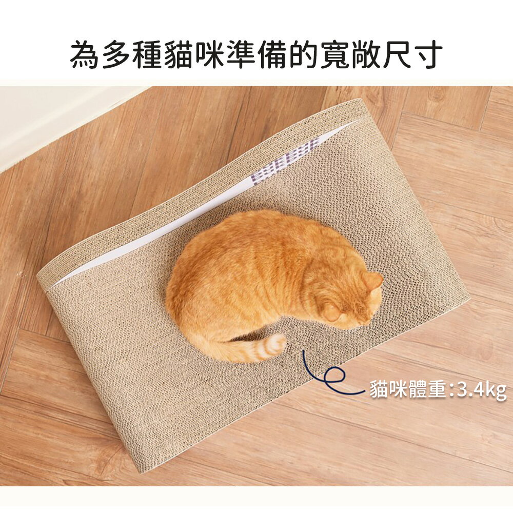 【台灣現貨】出口韓國寬敞貓沙發躺椅 高品質超長貓抓板 白色超大貓抓柱 超寬磨爪板 貓咪玩具 6