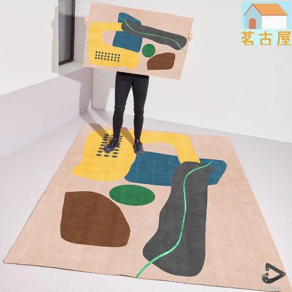 仿羊絨地毯厚度1.6公分』摩洛哥風情幾何ins風北歐客廳地毯現代簡約沙發茶幾墊美式臥室床邊地