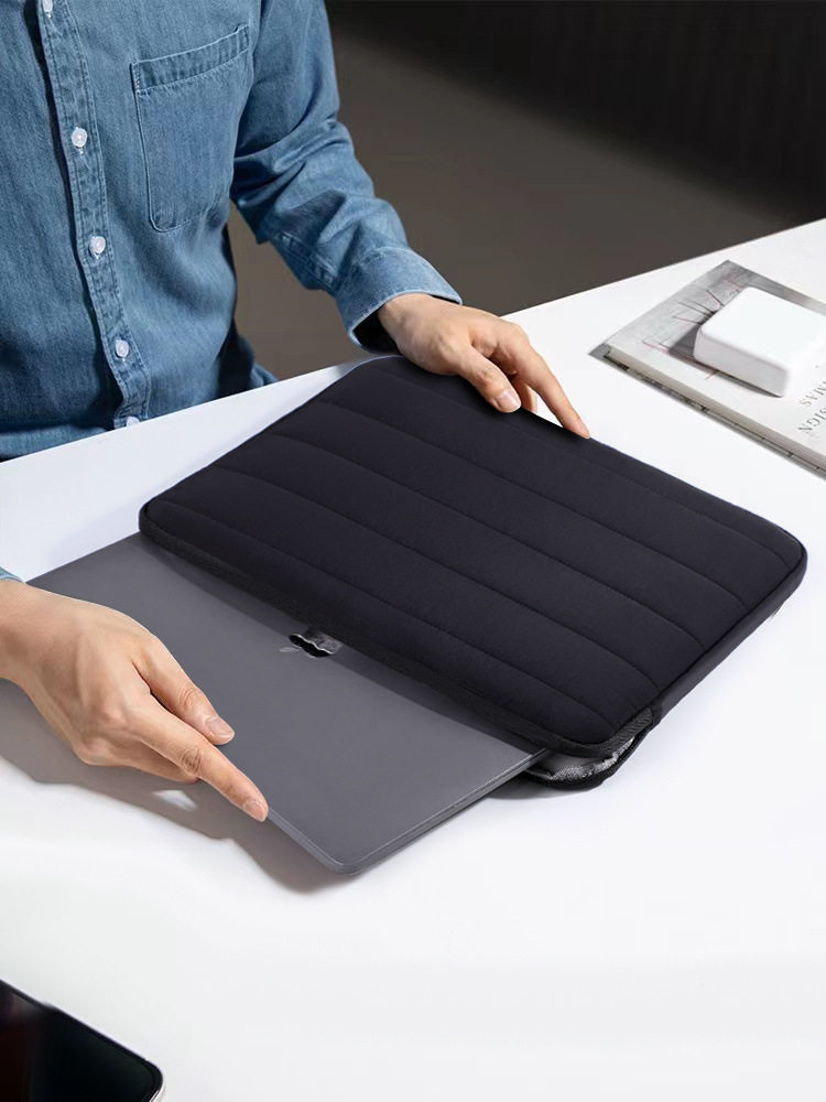 膝上型電腦包14寸女2024新款絲綿適用macbookairpro13英寸防摔防震簡約聯想華為13.3內膽包