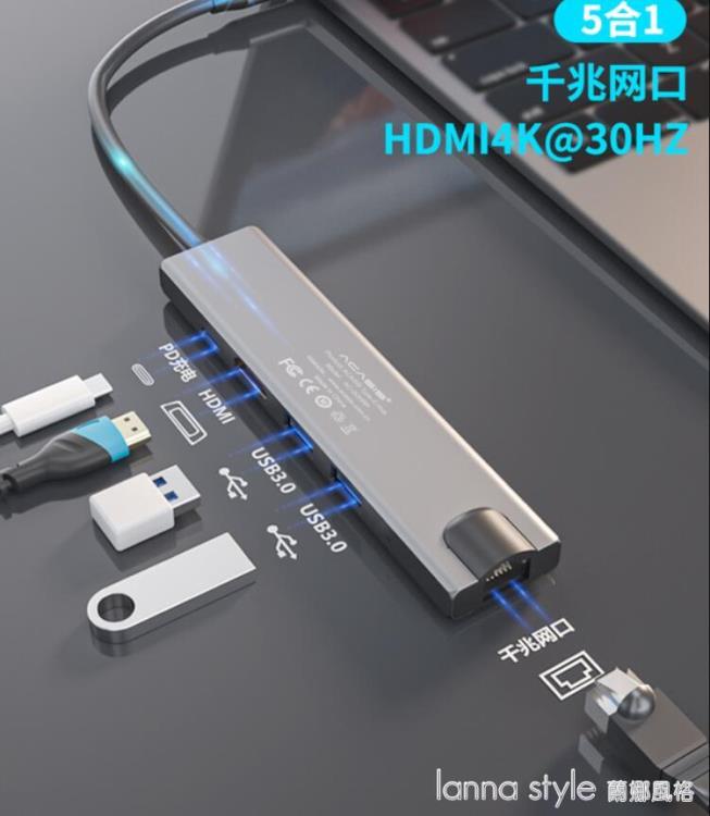 Type-C拓展塢轉HDMI轉VGA轉接頭網線轉換器分線器蘋果適用于 城市玩家
