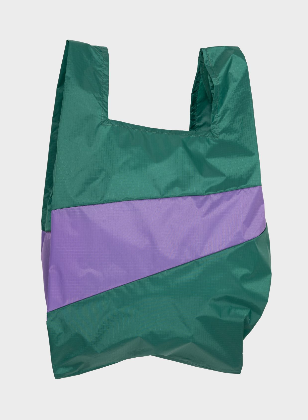 荷蘭 Susan Bijl 防潑水超輕量購物袋 #L (深綠色/紫丁香紫)