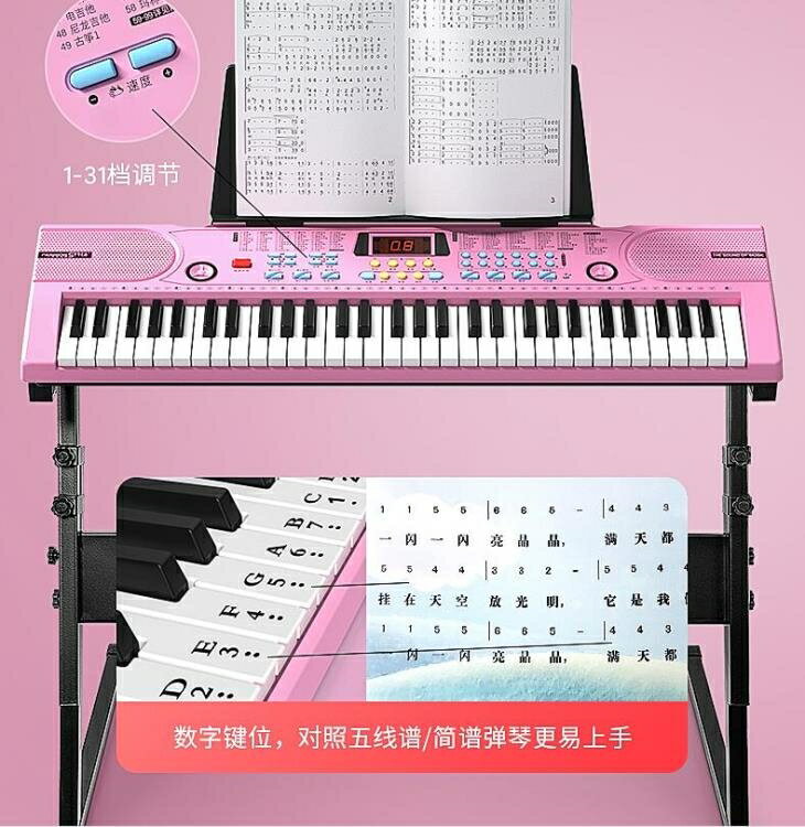 咪咪兔電子琴兒童初學智能充電多功能可彈奏鋼琴益智音樂女孩玩具