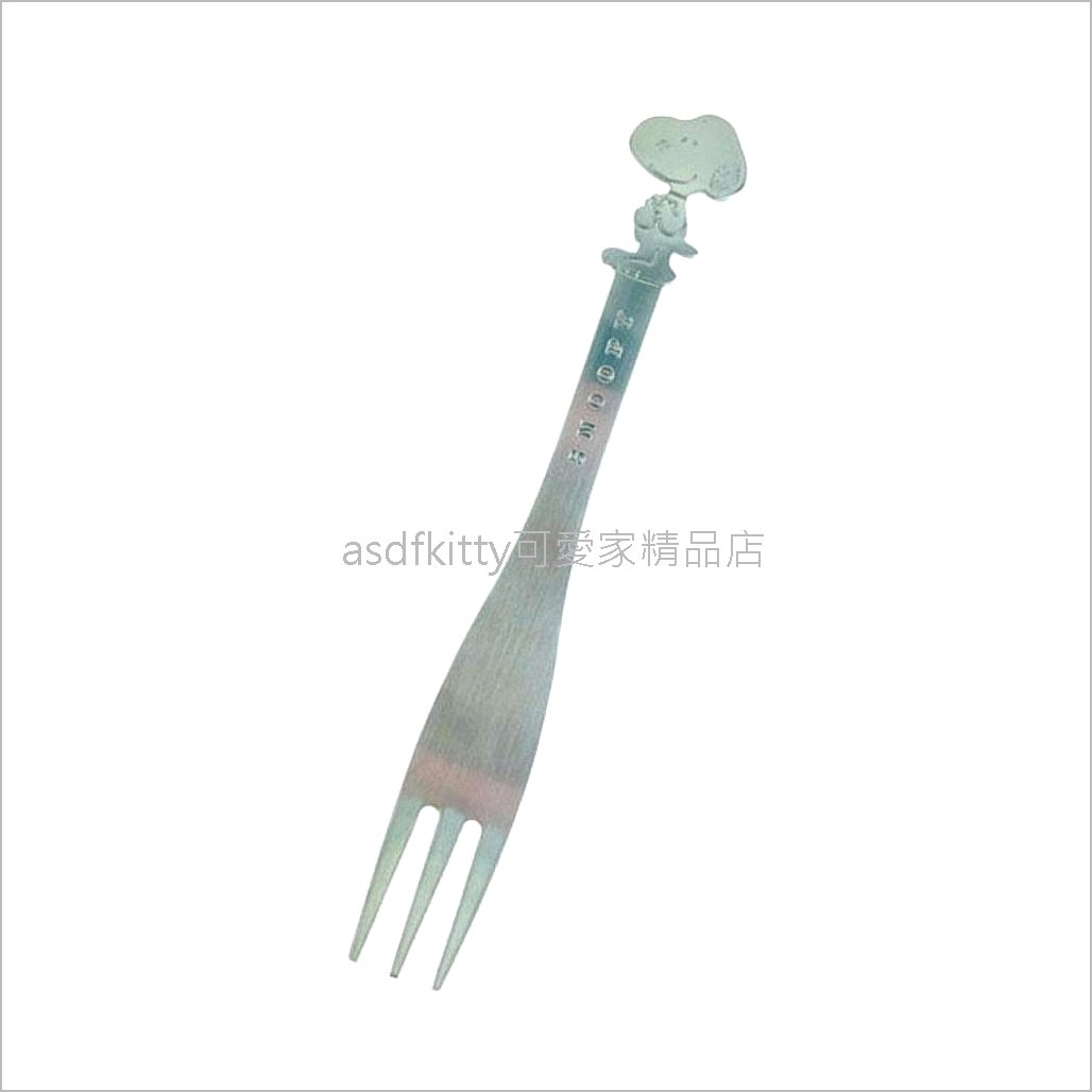 asdfkitty*日本金正陶器 史努比造型握把不鏽鋼叉子-M號-日本製