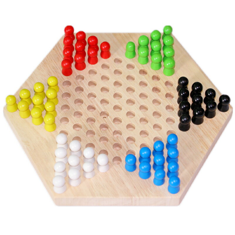 六角木制跳棋成人兒童經典棋牌2-6人益智桌面游戲學生智力玩具