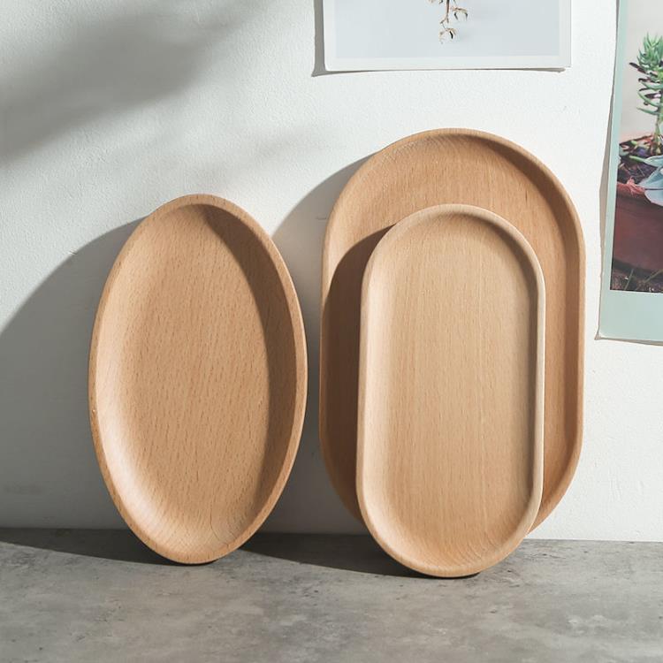 茶盤 日式北歐收納木質托盤創意長方形大小號家用木頭盤子木制茶水杯盤